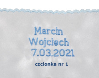 Szatka do chrztu świętego z haftem Duch święty niebieski