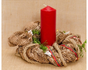 Świeca walec burgund 25 cm