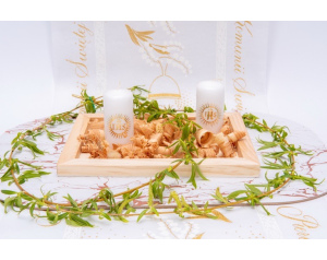 Świeca wałek biała - komplet 4 szt, komunijna