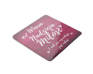 Podkładka Pod Kubek Korkowa Wiara, Nadzieja, Miłość