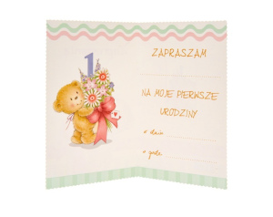 Zaproszenie Pierwsze Urodziny Miś