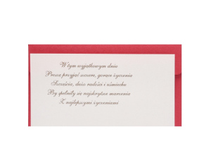 Koperta Ślubna Ozdobna Czerwona z Życzeniami