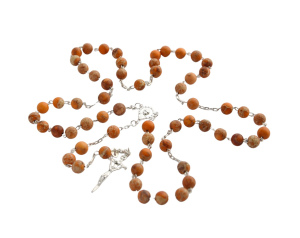 Różaniec Srebrny Kamień Cesarski Pomarańczowy