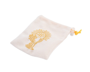 Etui Na Różaniec Materiałowe Kremowe Komunijne