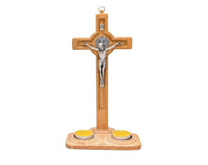 Zestaw Kolędowy Drewniany Krzyż Benedykt 25 cm