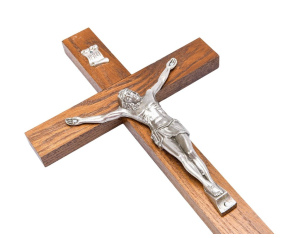 Krzyż Drewniany Duży 37 cm Brązowy