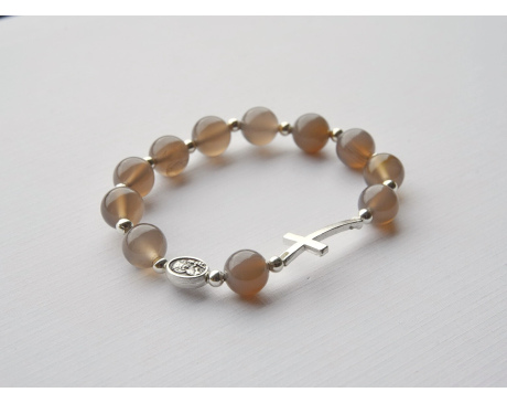 Różaniec Bransoletka Chalcedon 10 mm