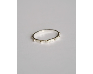 Różaniec Srebrny Na Palec Obrączka Wzór 1A