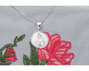 Medalik srebrny diamentowany Matka Boża Ostrobramska