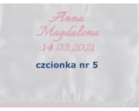 Szatka do Chrztu Świętego z haftem serce, kolor różowy