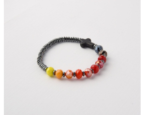 Różaniec Bransoletka Damska 10 Hematyt, Czerwona