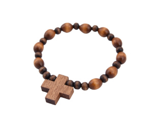 Różaniec Drewniany Bransoletka Brązowa
