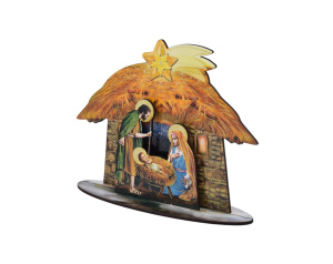 Szopka ze sklejki Boże Narodzenie duża Strzecha