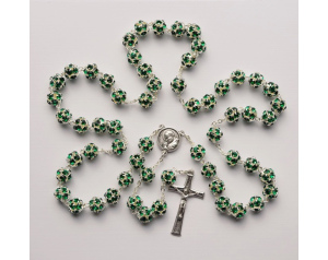 Różaniec z Kryształu Svarowskiego Zielony