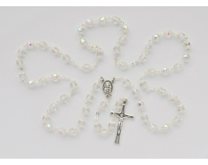 Różaniec Kryształkowy Okuwany Przezroczysty