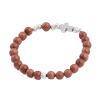 Bransoletka z krzyżykiem z kamieni