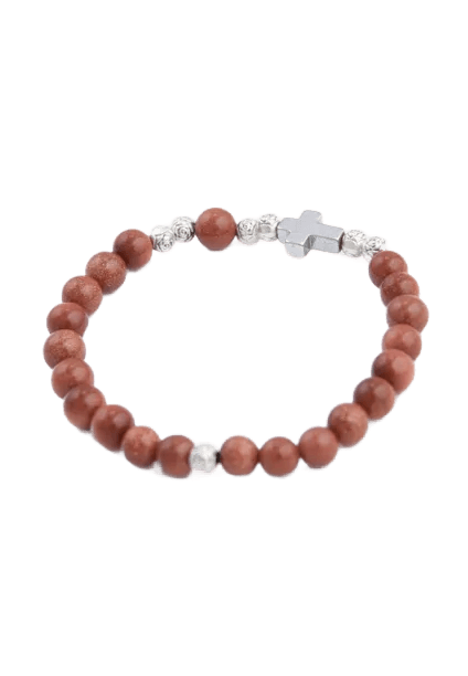 Bransoletka damska z krzyzykiem z kamieni