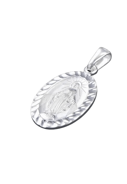 Medalik srebrny diamentowany Matki Boskiej Niepokalanej
