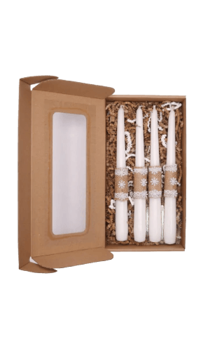 Świece stołowe śnieżynki na Boże Narodzenie