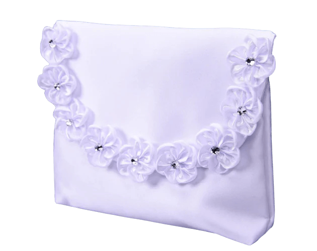 Torebka komunijna dla dziewczynki z kryształkiem