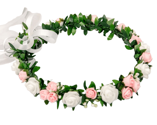 Wianek komunijny z różyczkami