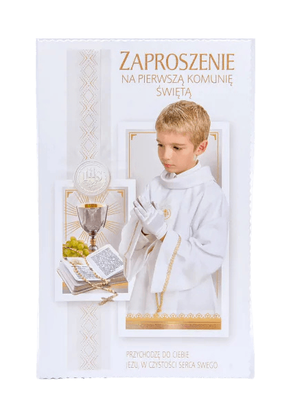 Zaproszenie komunijne z chłopczykiem
