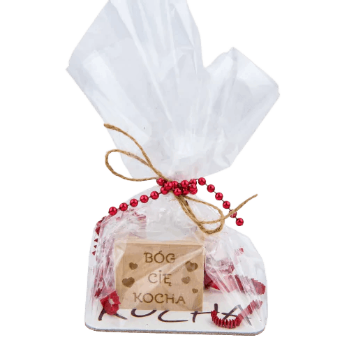 Zestaw prezentowy świecznik Bóg Cię Kocha