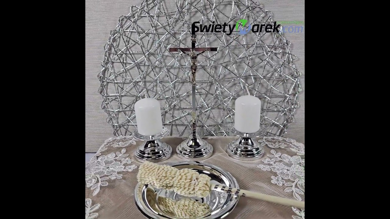 Komplet kolędowy metalowy pręt srebrny